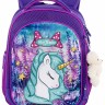 Школьный ранец SkyName R4-404 Единорог фиолетовый + мишка - 