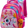Школьный рюкзак SkyName R2-175 Единорог, розовый + мишка - 